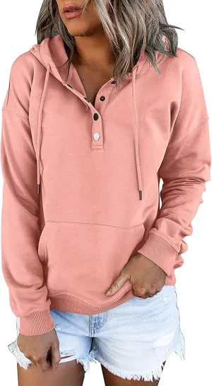 Sweatshirt For Women Christmas Womens Casual Hoodies Fall Solid Long Sleeve Sweatshirt Button Down