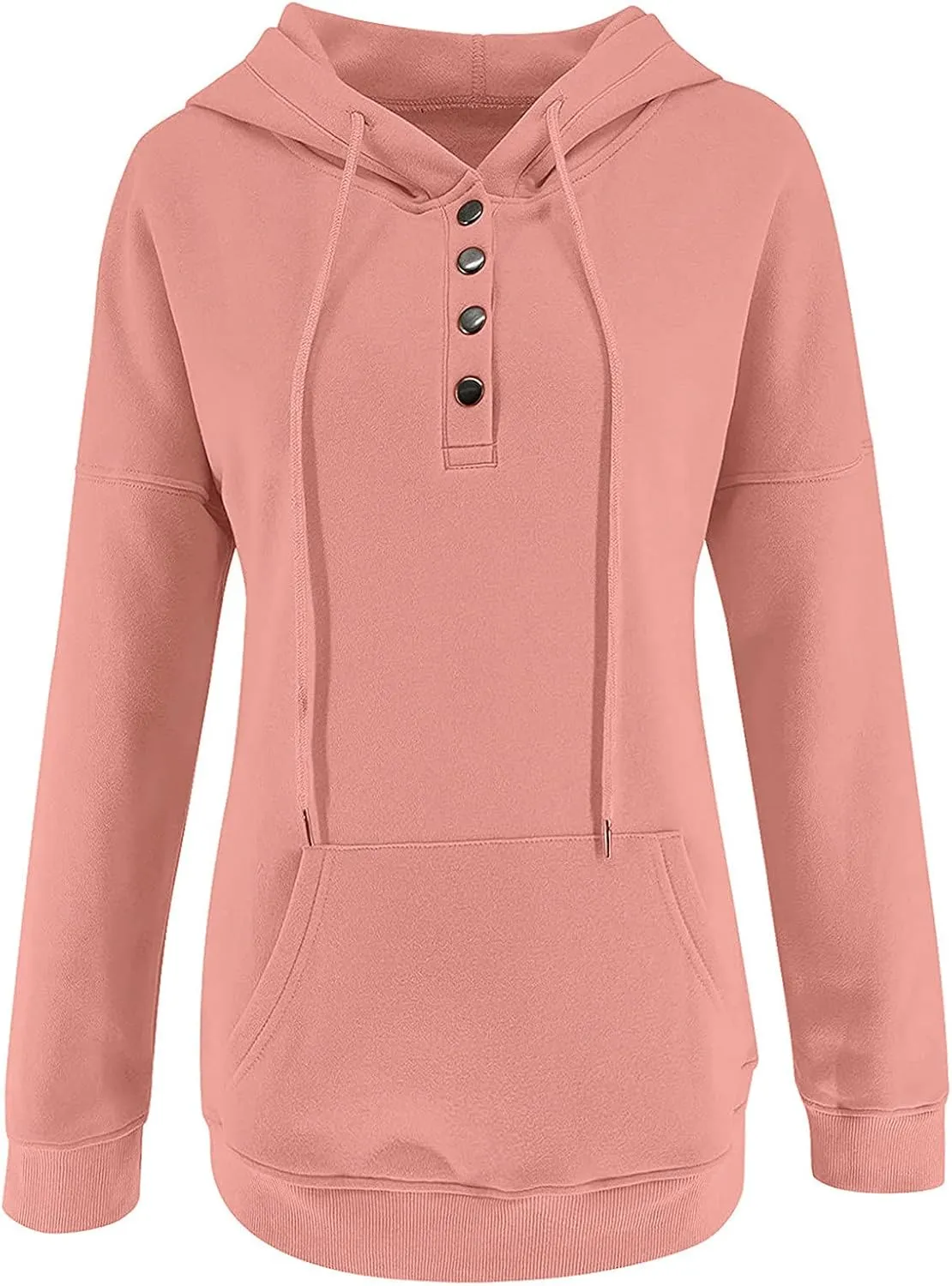 Sweatshirt For Women Christmas Womens Casual Hoodies Fall Solid Long Sleeve Sweatshirt Button Down