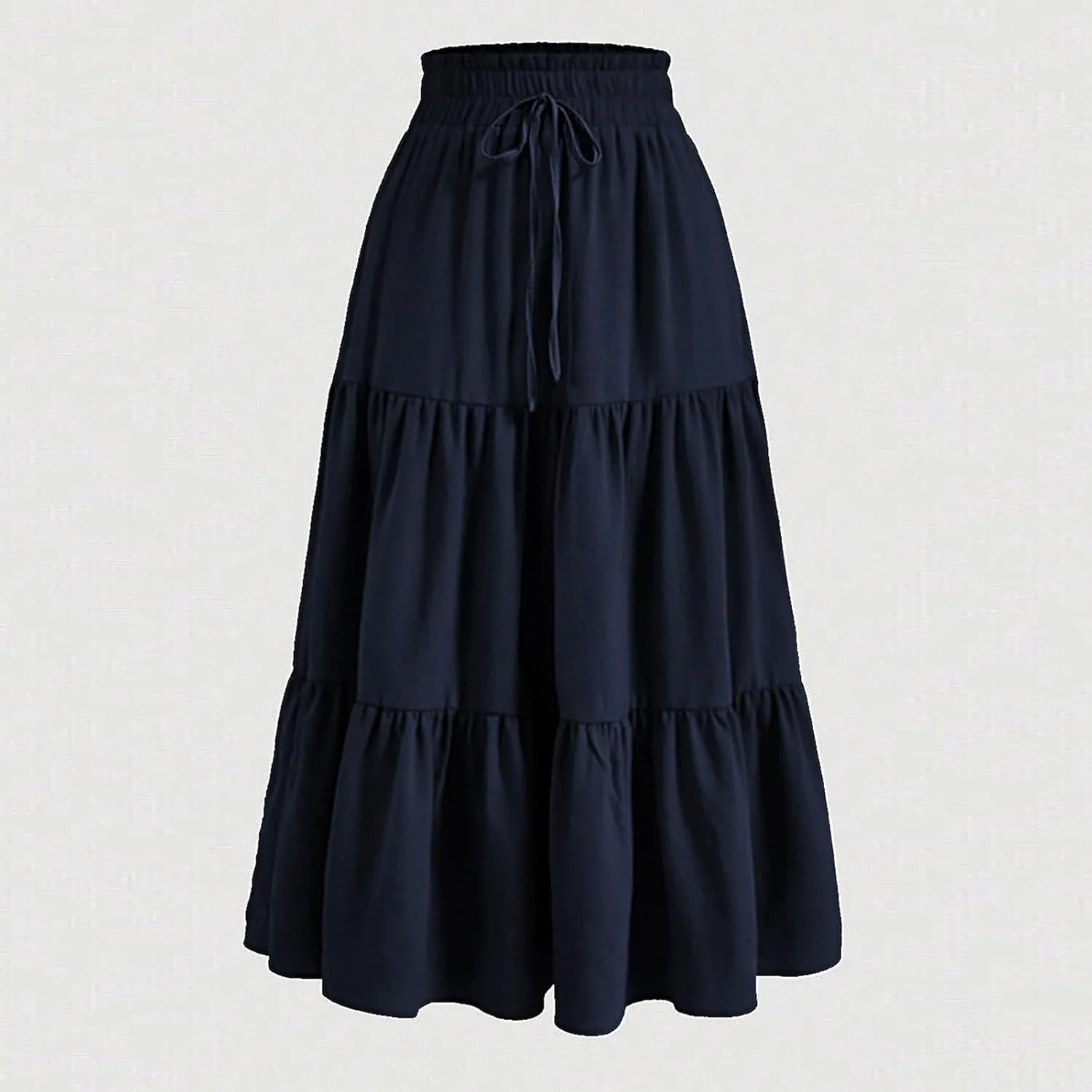 Tiered Floral Maxi Skirts for Women Trendy Elastic High Waisted Flowy Long Skirt Summer Boho Beach A Line Skirt