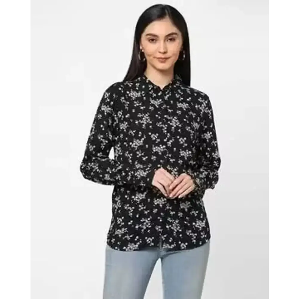 Trendy Women Printed Crepe Shirt