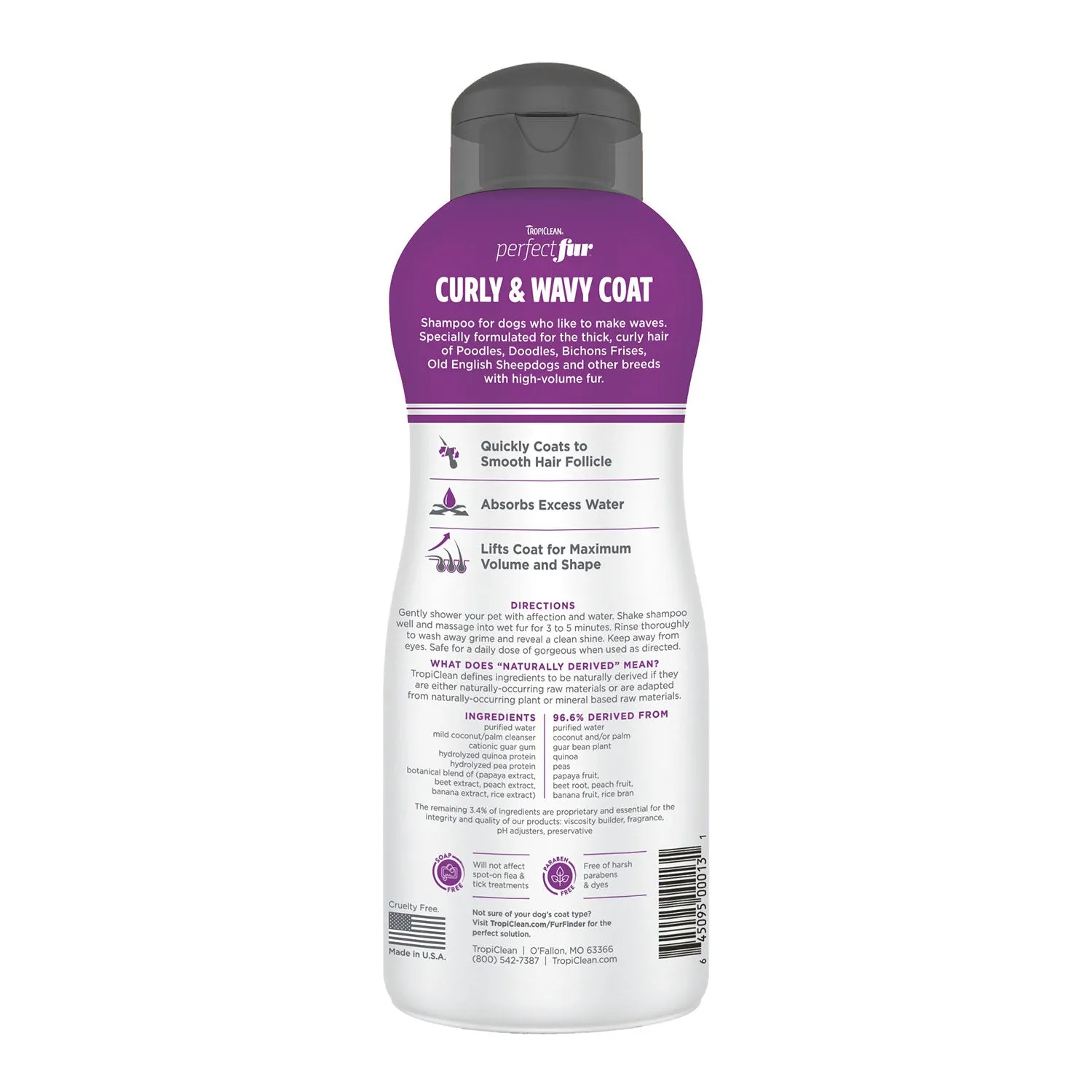Tropiclean PerfectFur Curly & Wavy Coat Shampoo for Dogs 473ml