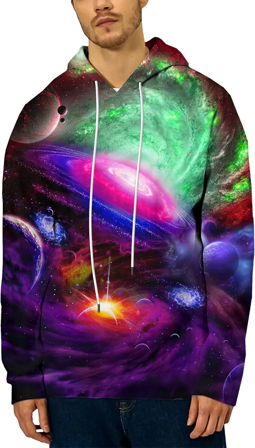 Unisex 3D Printed Hoodies Graphic Pullover Hooded Sweatshirt for Men Women