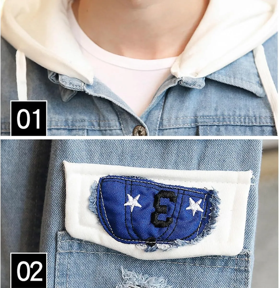 Unisex Anime Berserks Denim Jacket Cosplay Men Trucker Jean Casual Hooded Sweatshirt Coat Halloween Costume