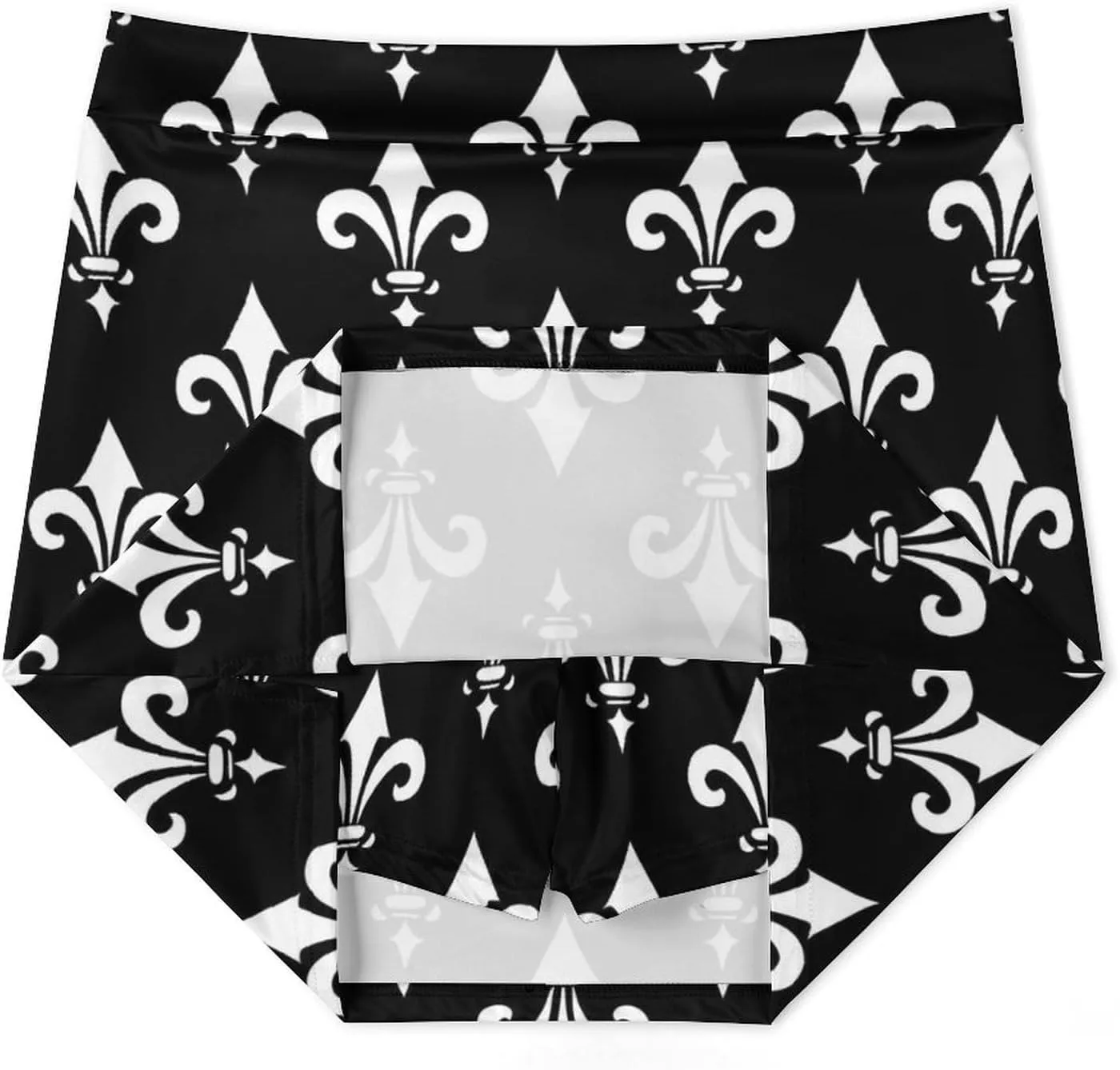 White Lily Flower Pattern Women's Skort Athletic Skirt Golf Skorts A-line Skirts with Built-in Shorts Pockets