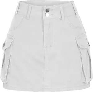 Women Denim Cargo Skirt High Waist Button Bodycon Mini Skirts Sexy Y2K Flap Pockets Skirts Summer Jeans Skirts