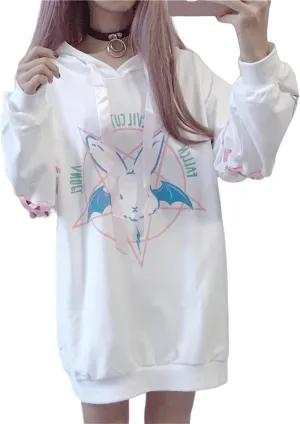 Women Men Y2K Anime Hoodie Kawaii Gothic Harajuku Alt Aesthetic Grunge Punk Cute Japanese Dark Academia Top Pullover