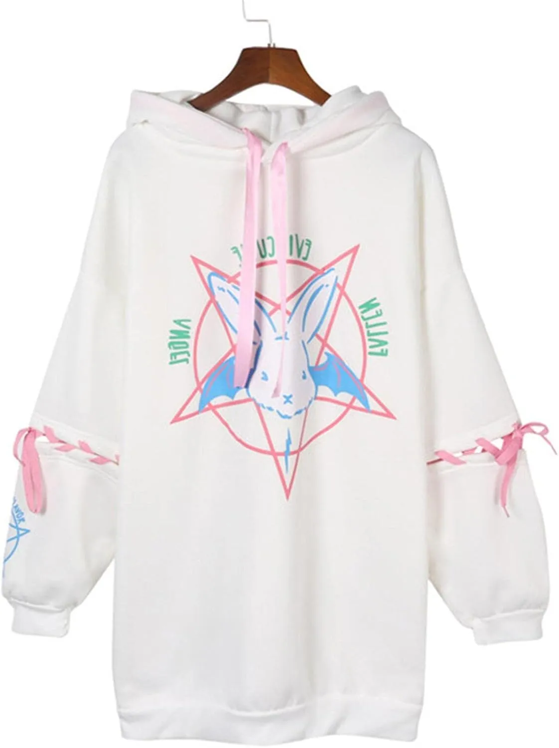 Women Men Y2K Anime Hoodie Kawaii Gothic Harajuku Alt Aesthetic Grunge Punk Cute Japanese Dark Academia Top Pullover