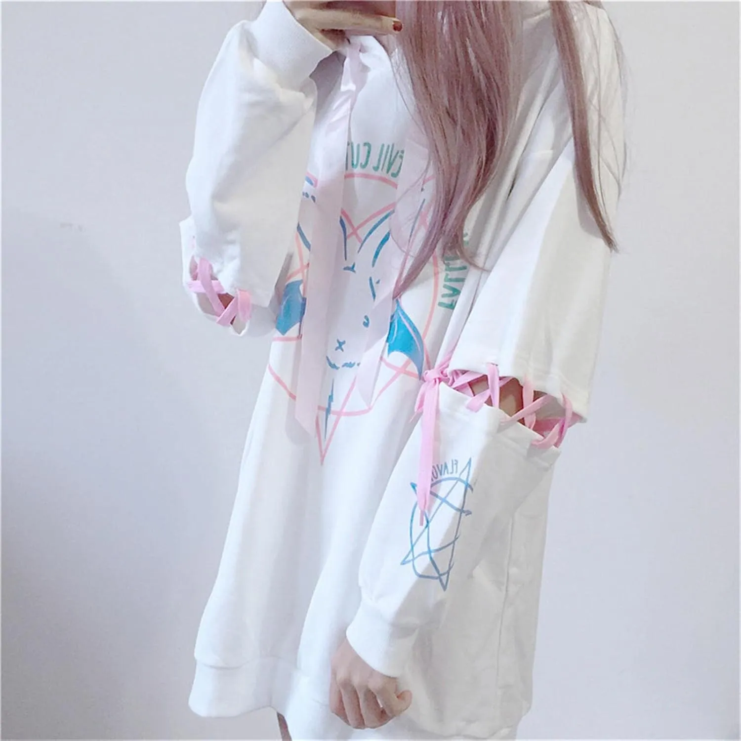 Women Men Y2K Anime Hoodie Kawaii Gothic Harajuku Alt Aesthetic Grunge Punk Cute Japanese Dark Academia Top Pullover