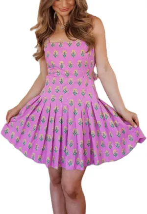 Women Y2k Floral Mini Dress Boho Spaghetti Strap Short Ruffle Dress Summer Tiered Beach Vacation Sundress