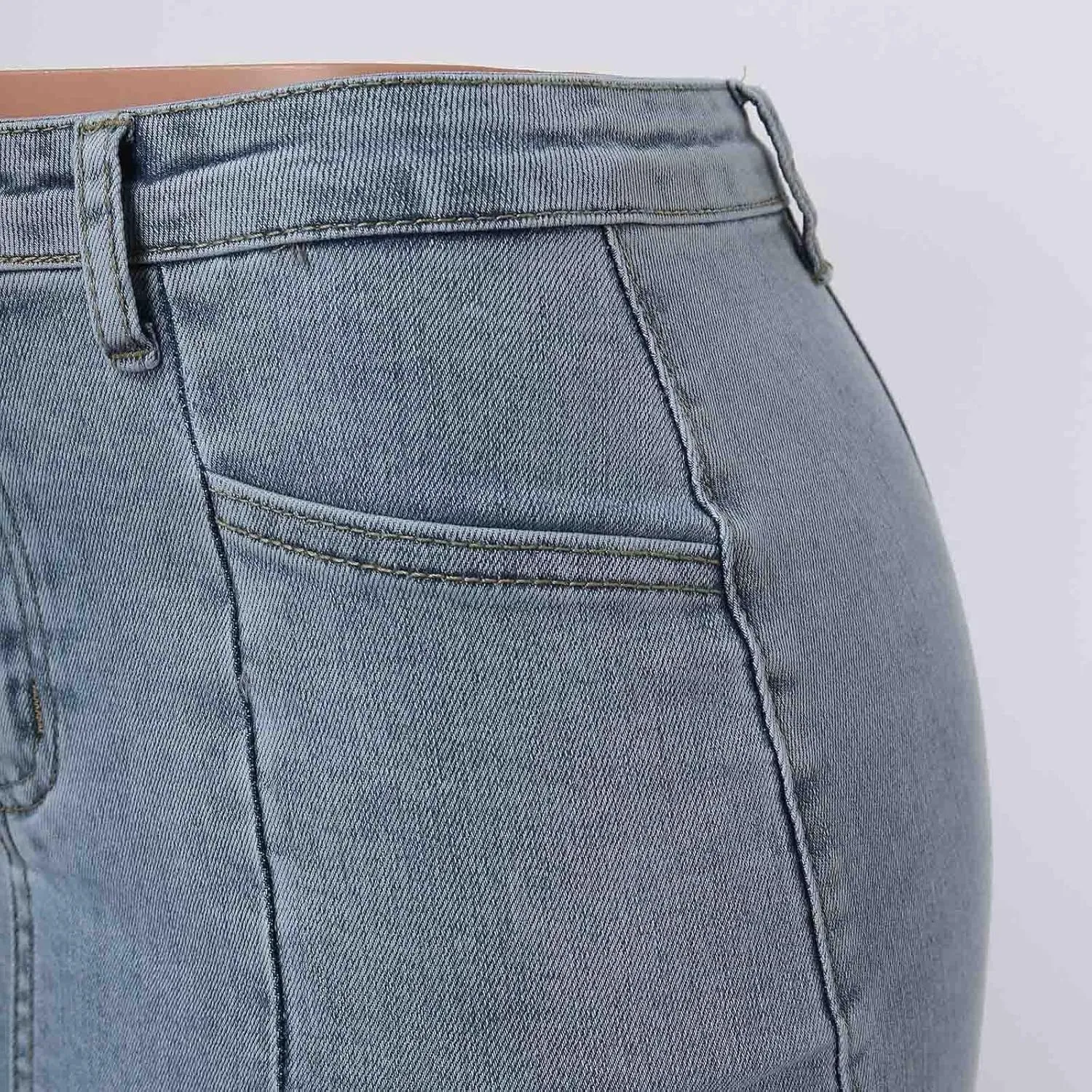 Women's Denim Split Half Skirt with Buttocks and Fishtail Skirt Toddler Denim Skirt Set