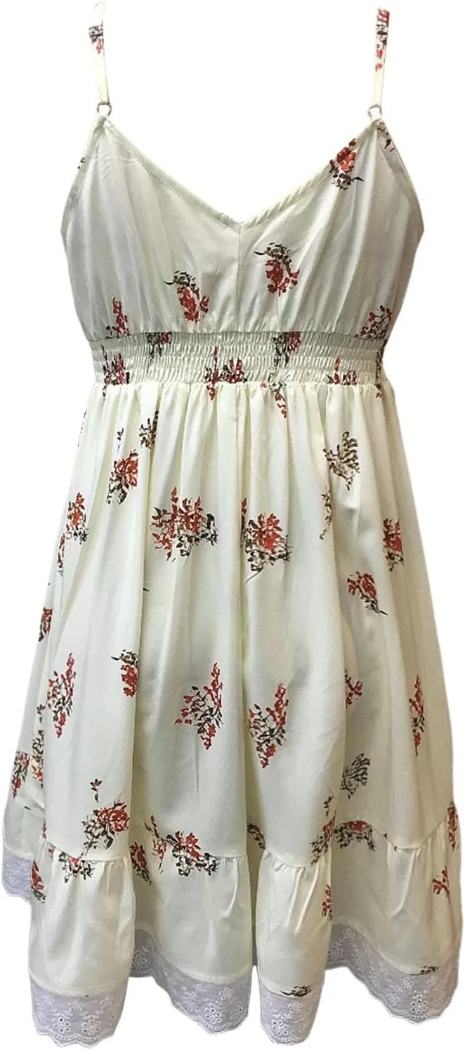 Womens Dresses V Neck Mini Floral Spaghetti Strap Boho Sundress Summer 2025 Tie Knot Front Flowy Pleated Swing Dress