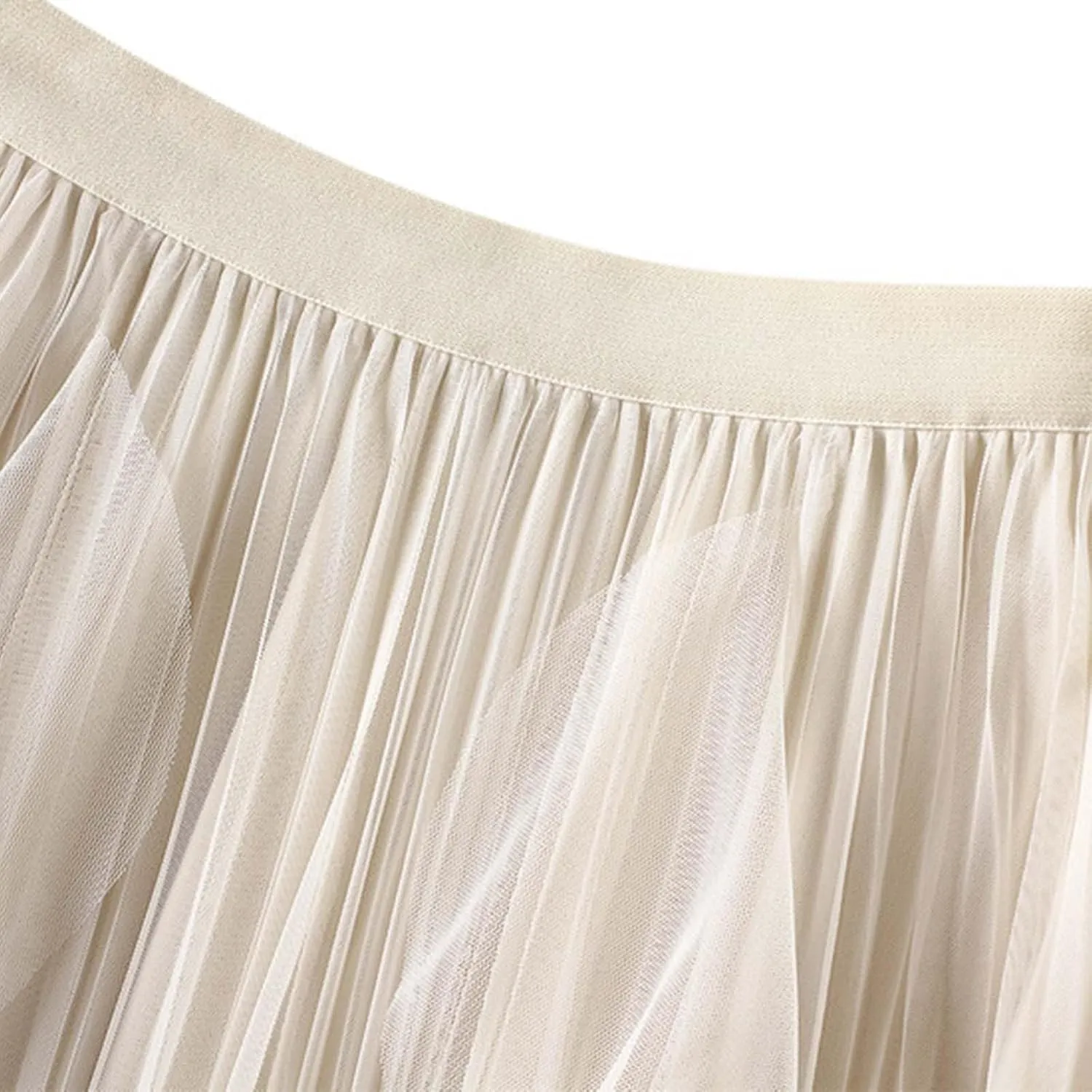 Women's Fashion High Waisted Ruffled Mesh Skirt Women's Mid Length Pleated Skirt Boys Skirt