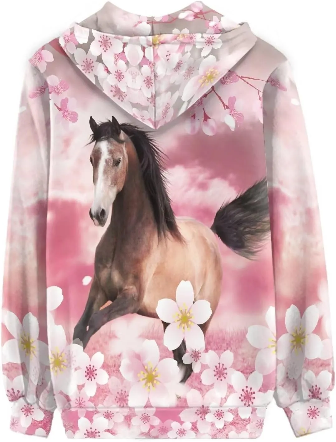 Women's Hoodies with Zipper Long Sleeve Oversized Drawstring Hoodie Loose Hooded Sweatshirt with Pockets