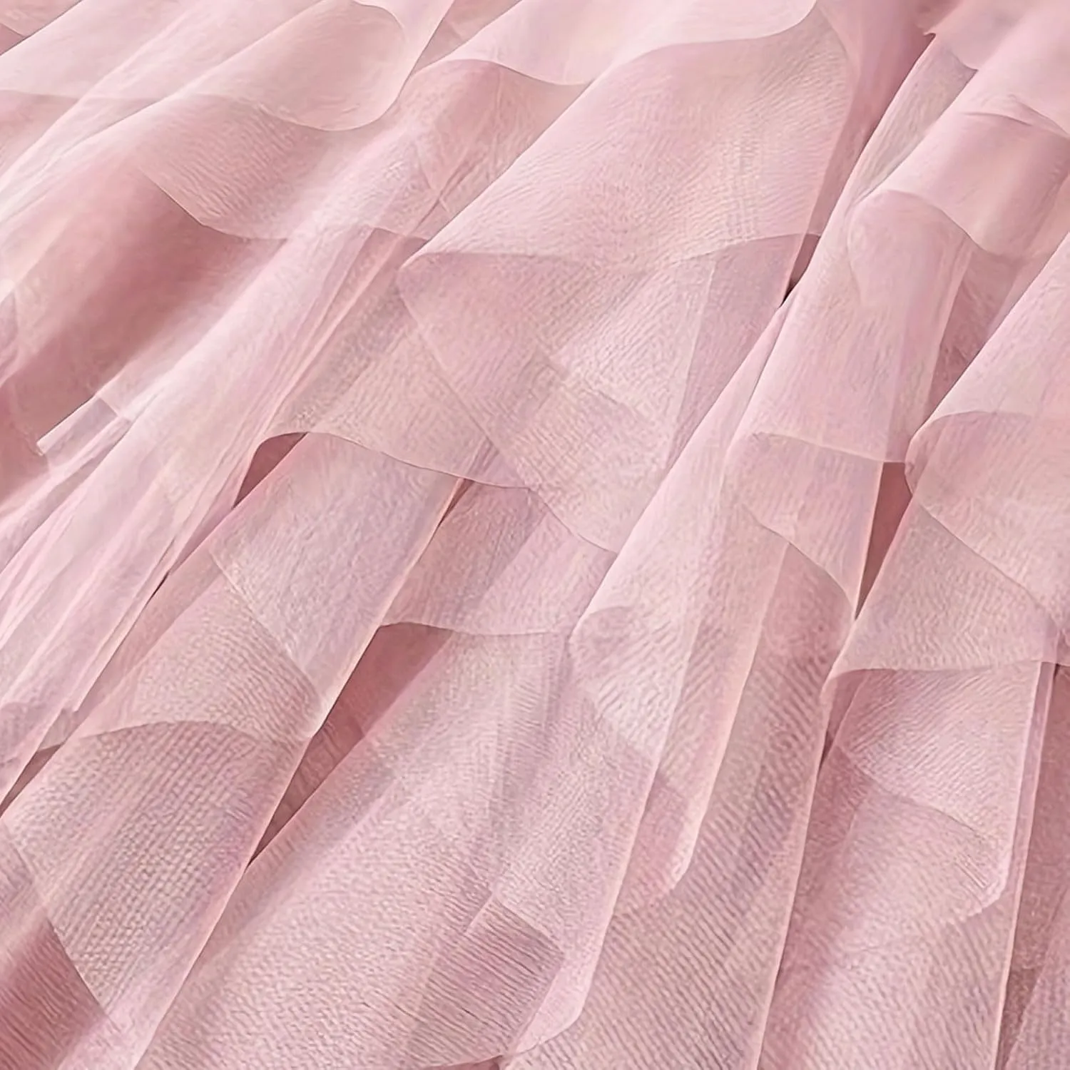 Women's Long A Line Tulle Tutu Skirts Tiered Skirt Petticoat Fairy Mesh Elastic Waist Midi Skirts Holiday Costume