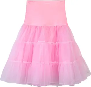 Women's Petticoat Skirt Underskirts for Cosplay Pleated Tulle Petticoat Tutu Tulle Midi Knee Length Skirt Dress