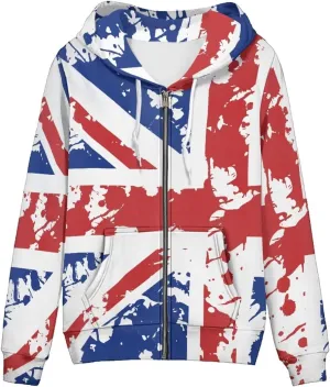Womens Zip Up Hoodie Oversized Drawstring Jacket Long Sleeve Lightweight Fall Sweatshirt with Pockets