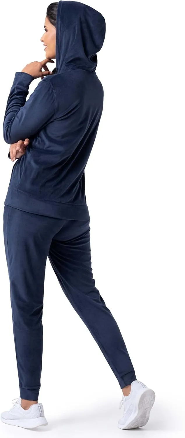 Wright's womens Velour Tracksuit 2 Piece Zip Up Hoodie and Jogger