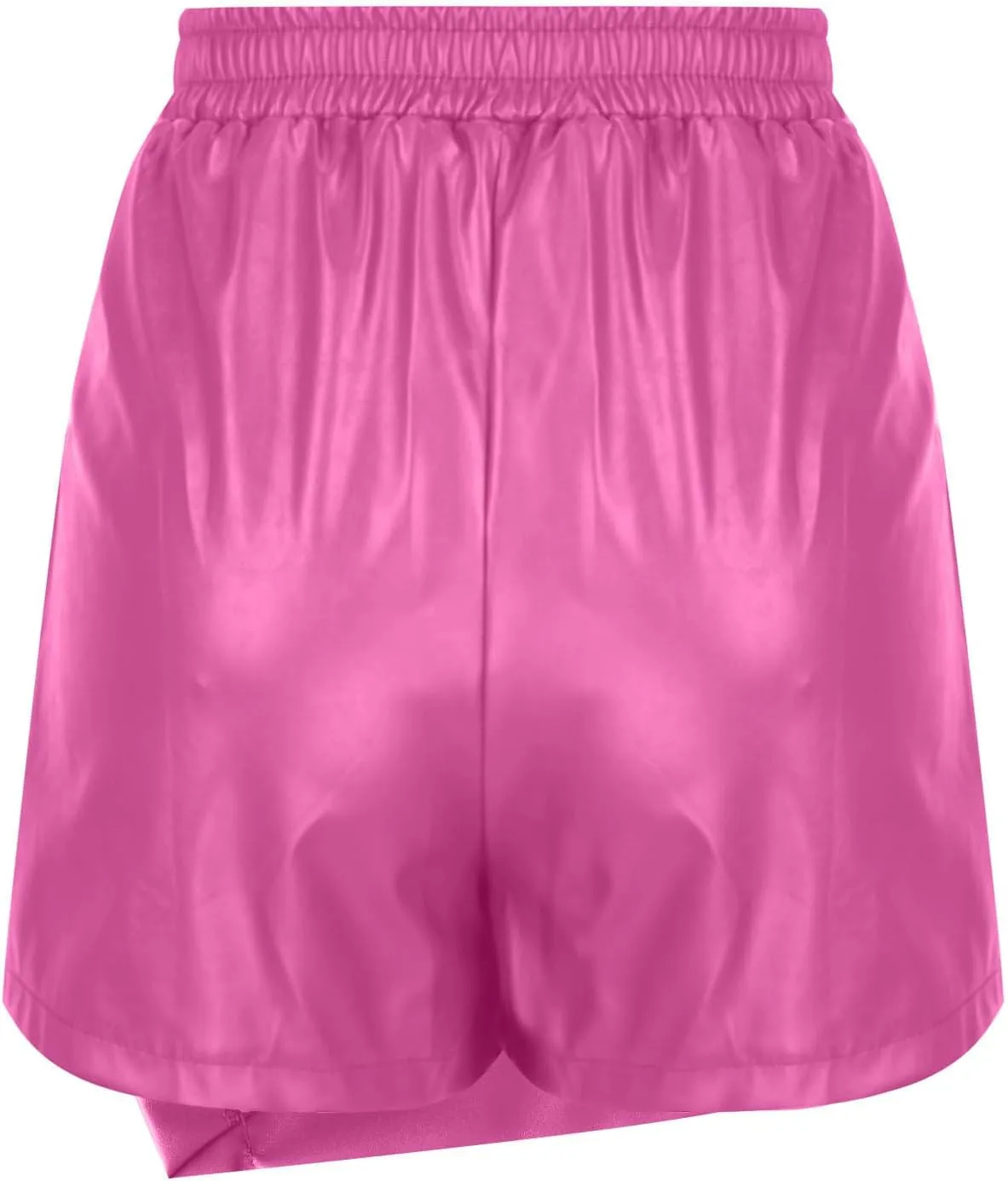 Xiaojmake Faux Leather Skorts for Women High Waisted Sexy PU Leather Mini Skirt Elastic Waist Ruched Wrap Shorts Skirts